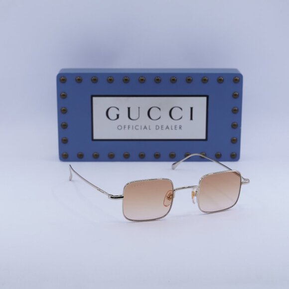Gucci GG1813S 004 Rectangle Sunglasses - Gold/Orange to Pink - Picture 1 of 11